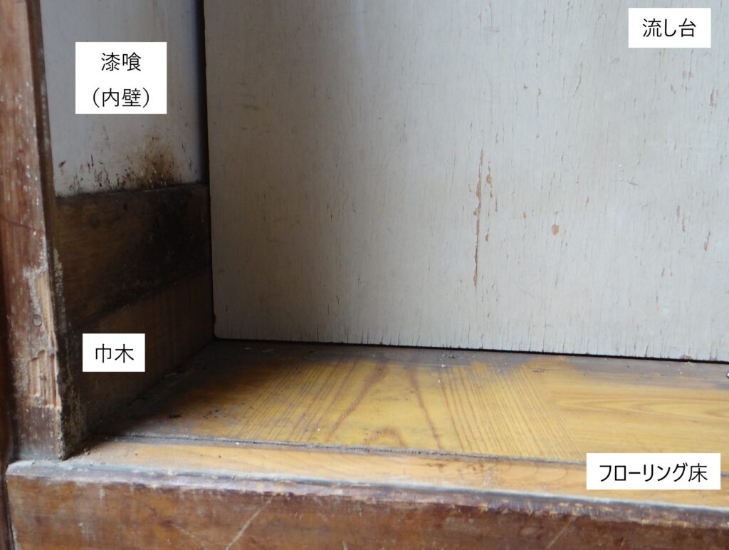 台所の白蟻調査①（白蟻駆除サービスセンター愛知）