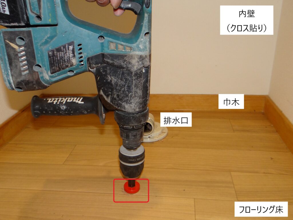 洗濯機の下の白蟻調査③（白蟻駆除サービスセンター愛知）